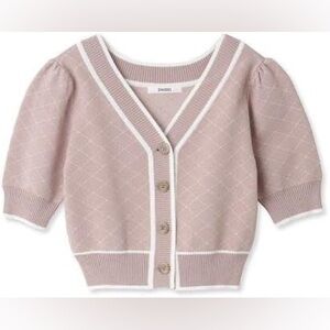 SNIDEL BARRIER PUFF SLEEVE CROPPED KNIT TOPS
